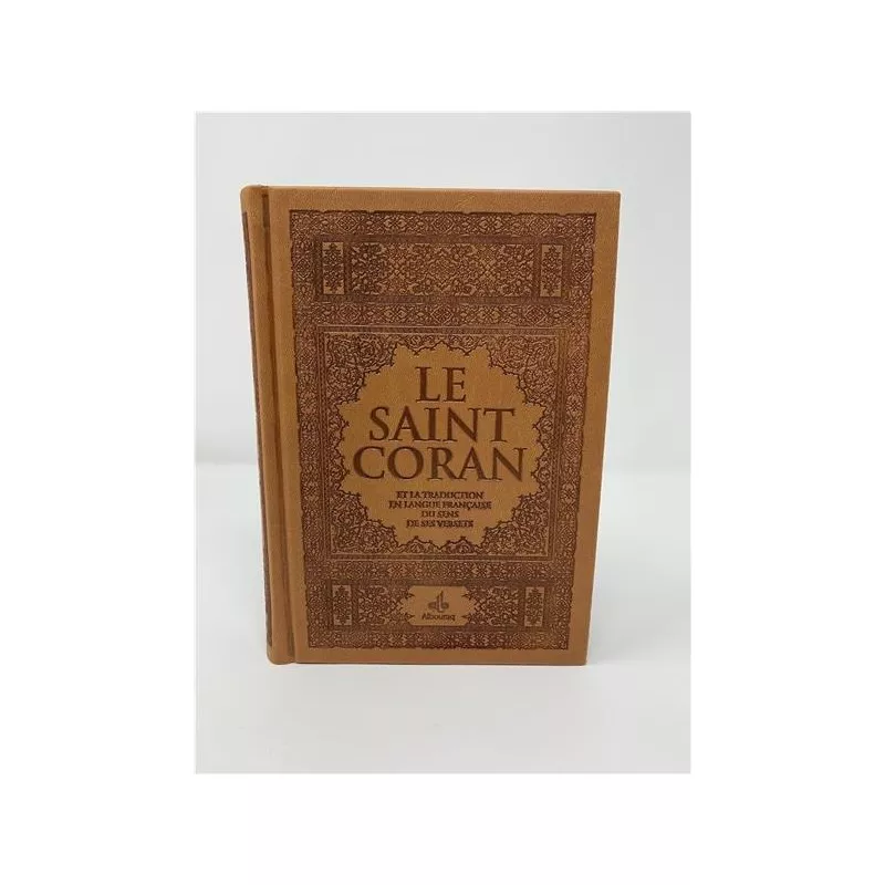 Saint Coran avec pages Arc-en-ciel (Rainbow) - Bilingue (fr/ar) - Couverture Daim marron