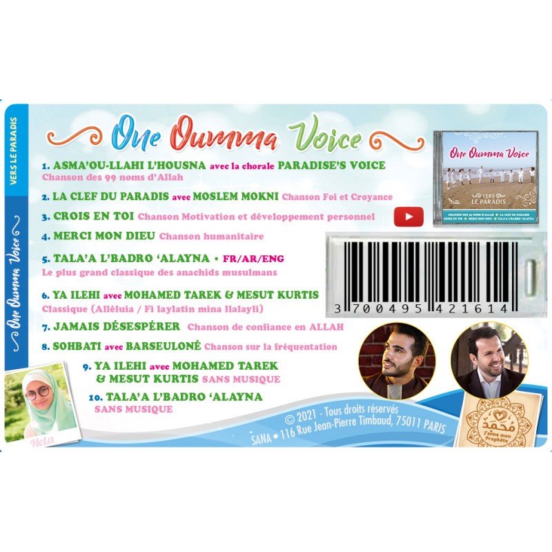 ONE OUMMA VOICE : Album audio CLEF USB, 10 titres + 3 CLIPS BONUS