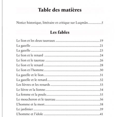 Fables de Luqman Surnommé Le Sage - éditions Héritage